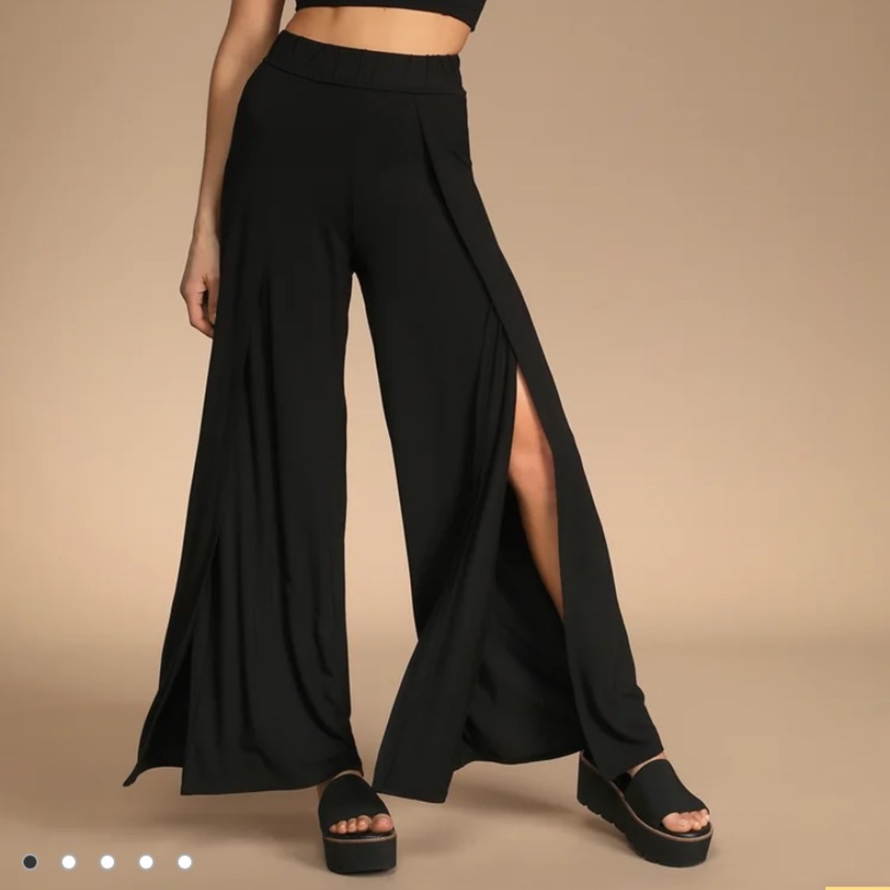 Black Slit Pants
